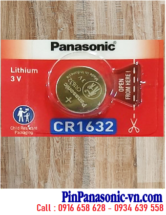 Panasonic CR1632, Pin 3v Lithium Panasonic CR1632 Made In Indonesia